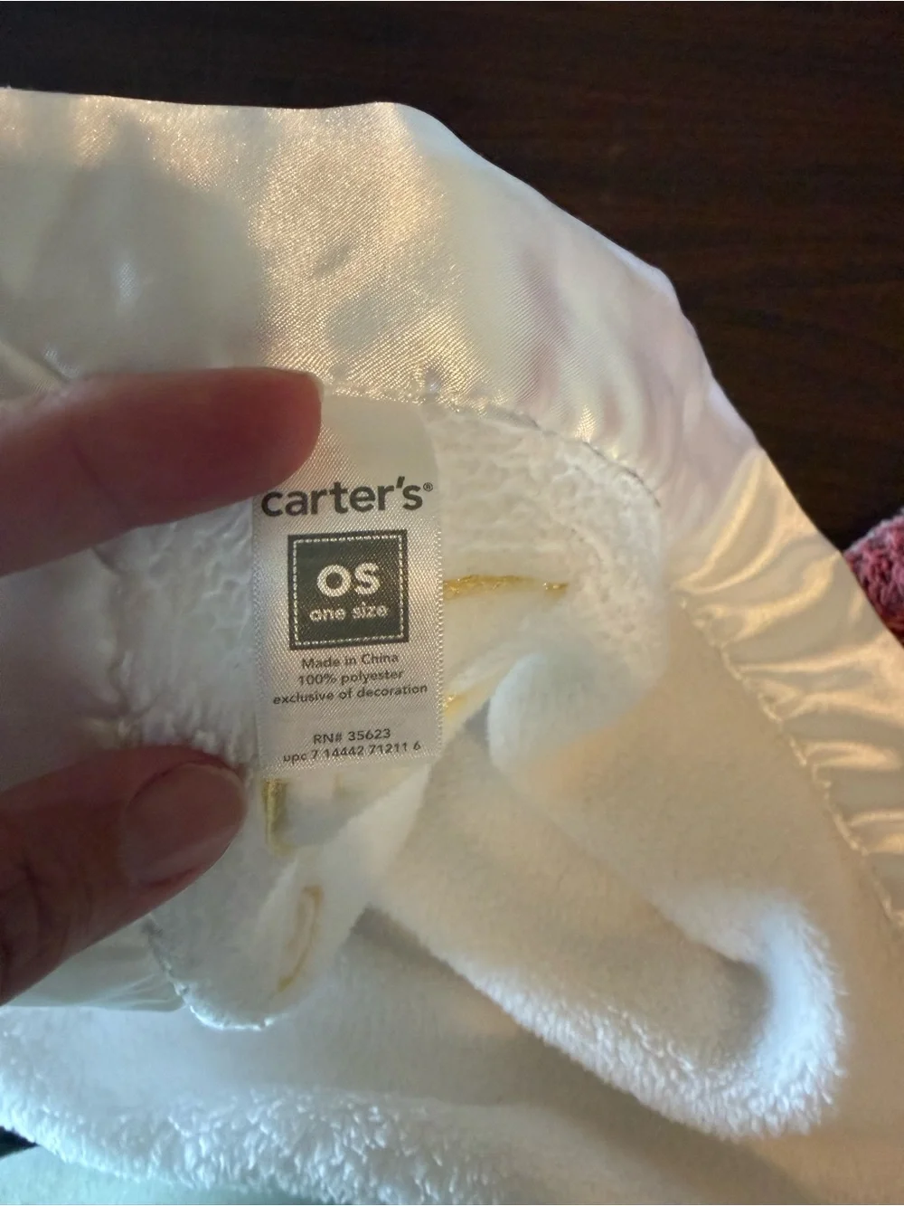 Carter's Baby Blanket White Yellow Duck Satin Trim Fleece Plush Lovey